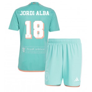 Billiga Inter Miami Jordi Alba #18 Tredjeställ Barn 2024-25 Kortärmad (+ Korta byxor)